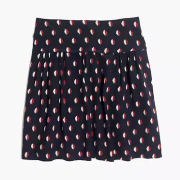 Madewell 100% Silk Skyline Skirt in Ikat Dot Women's Size 2 - Picture 2 of 2